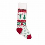 OZDOBA ŚWIĄTECZNA SKARPETA BIAŁA 61 cm ŚWIĄTECZNY MOTYW WZÓR BOŻE NARODZENIE